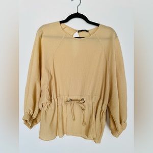 NWOT Zara beige tan top size L